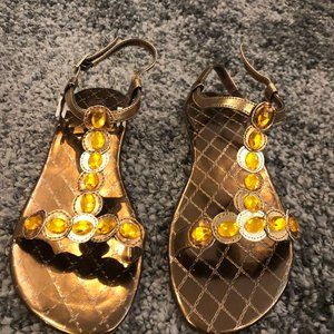 Girls Willits Bronze and Gold Roman Sandals